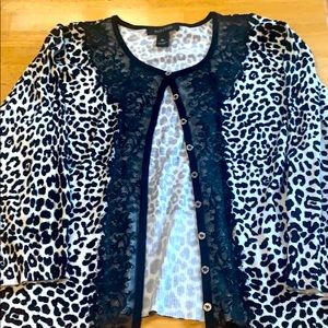 Cheetah button up cardigan.